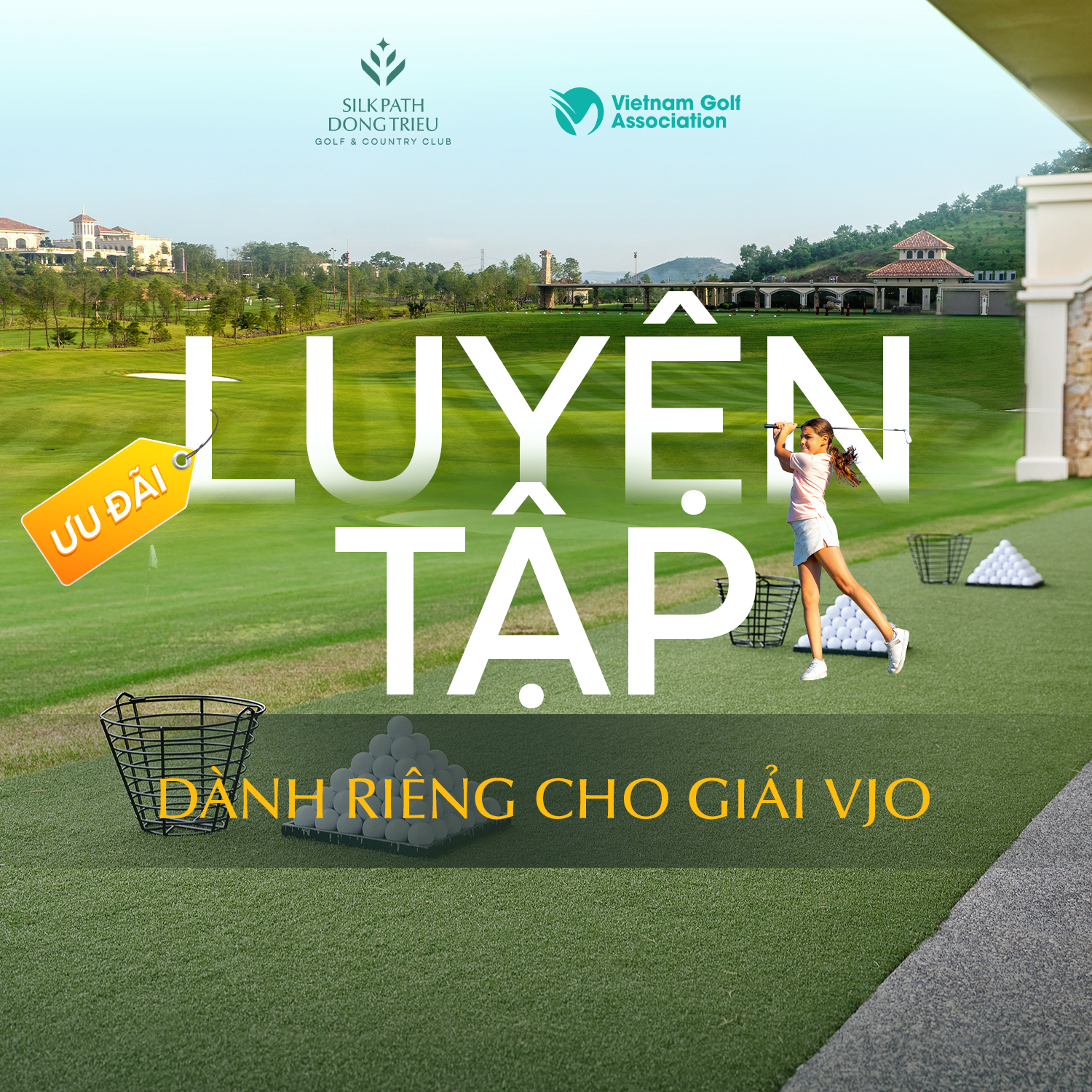 ƯU ĐÃI LUYỆN TẬP – ĐỒNG HÀNH CÙNG GIẢI GOLF TRẺ VJO